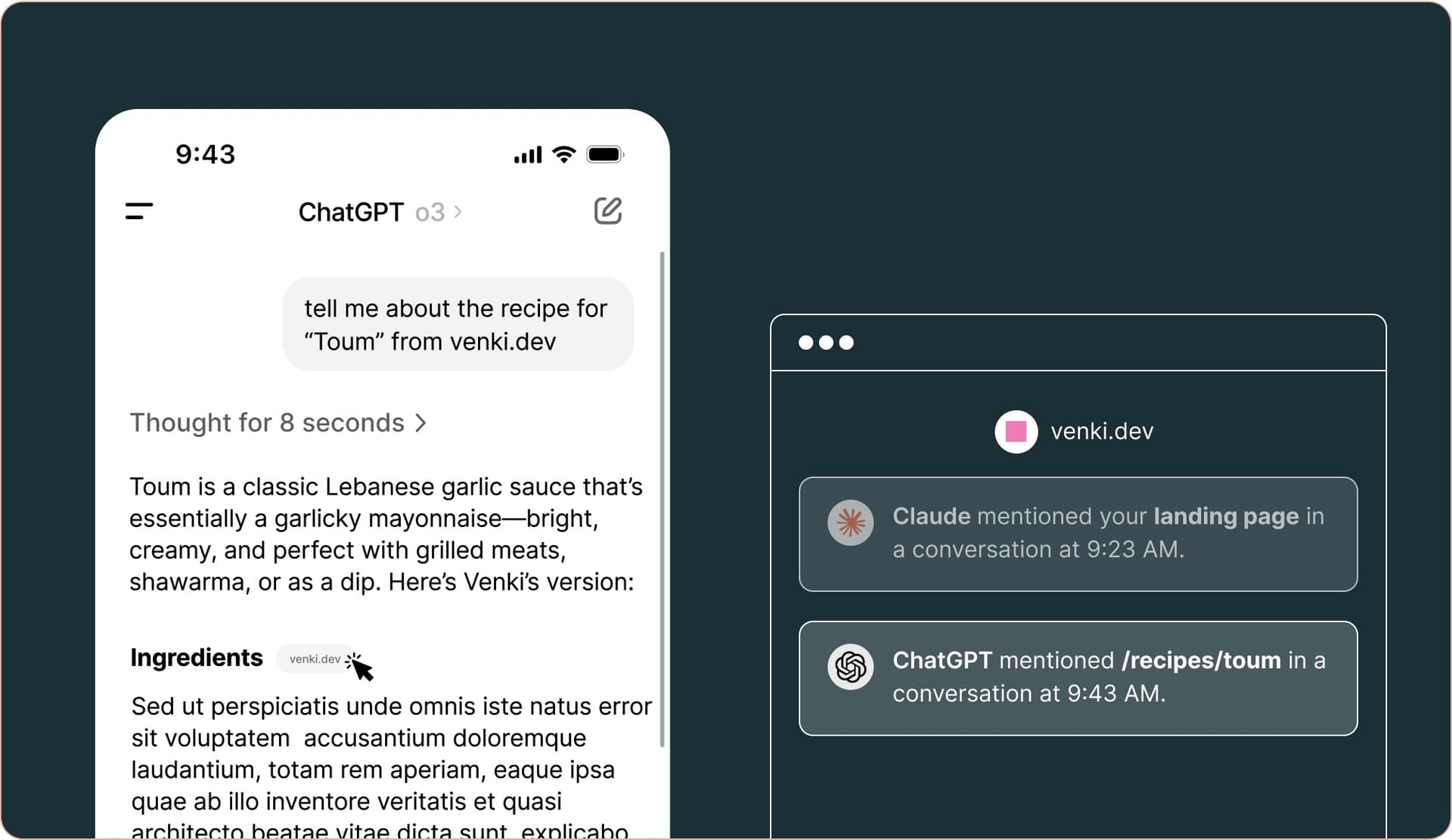Placeholder data visualization